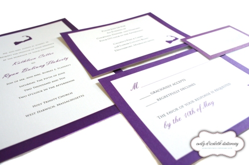 I designed these classic wedding invitations for a family friend who was